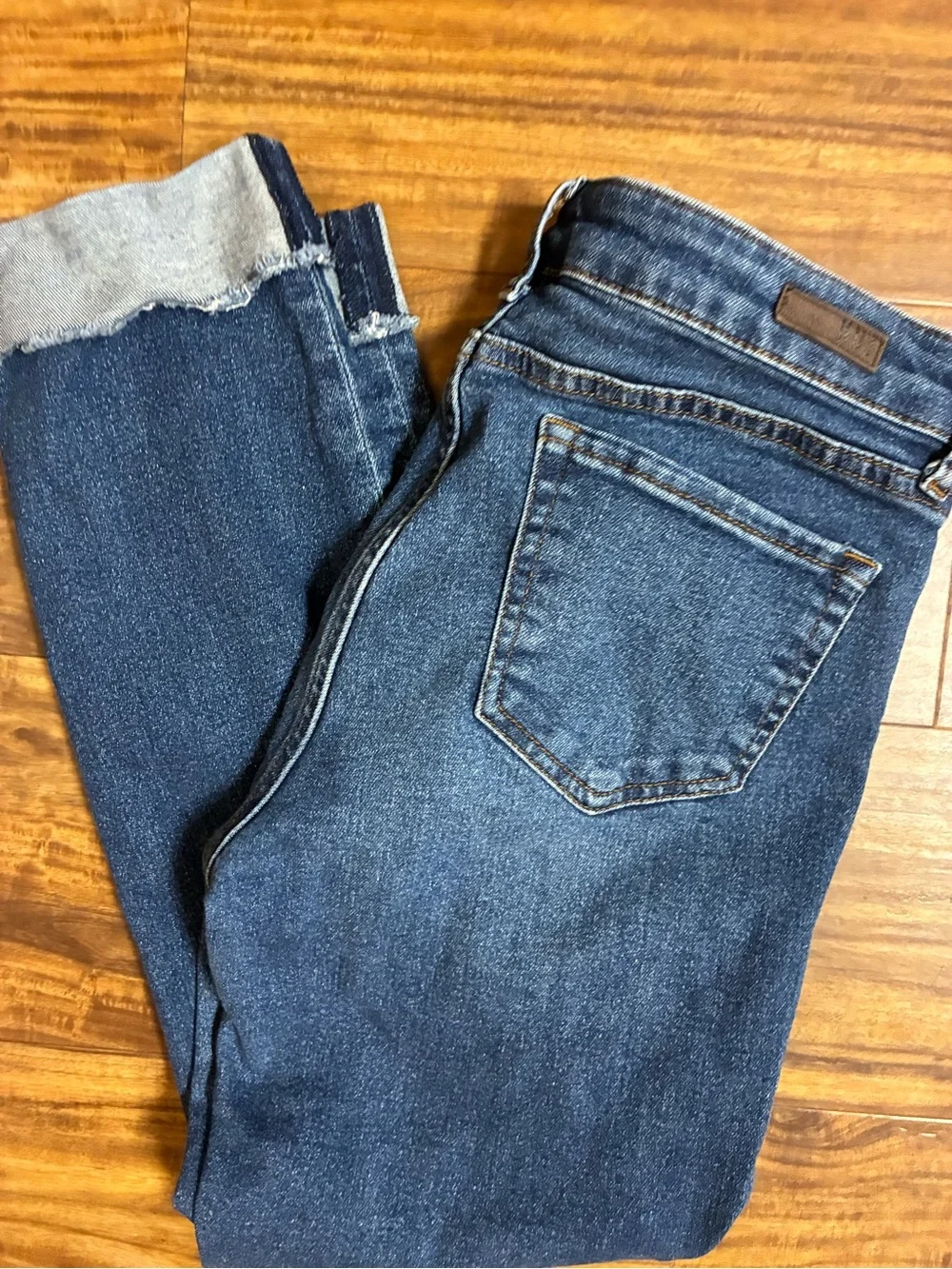 Kut from the Kloth Cropped Slim Ankle Jeans in Dark Blue Wash - Picture 6 of 7